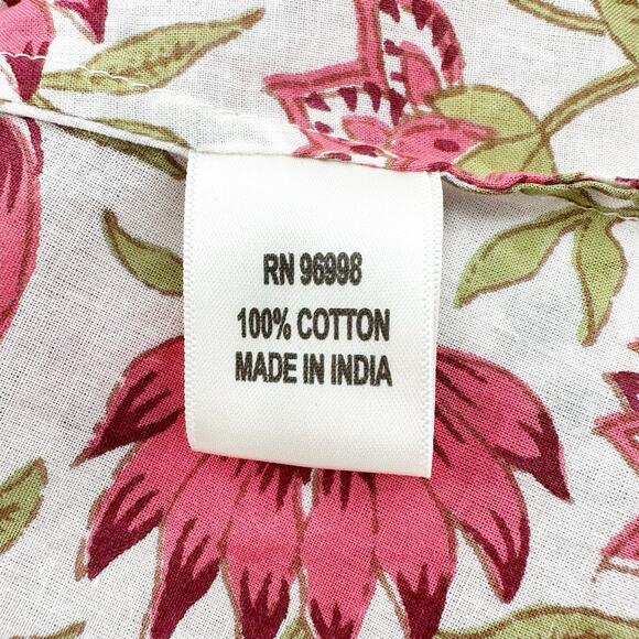 Exclusively For Signals Womens Tunic Top XL Floral Boho Handkerchief Hem Cotton - Picture 7 of 8